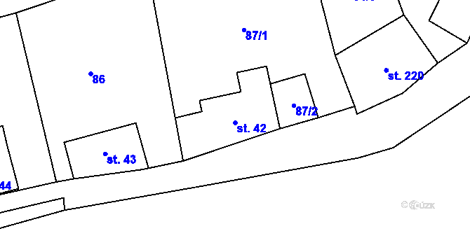 Parcela st. 42 v KÚ Vilémov u Šluknova, Katastrální mapa