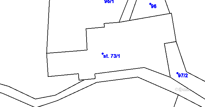 Parcela st. 73/1 v KÚ Vilémov u Šluknova, Katastrální mapa