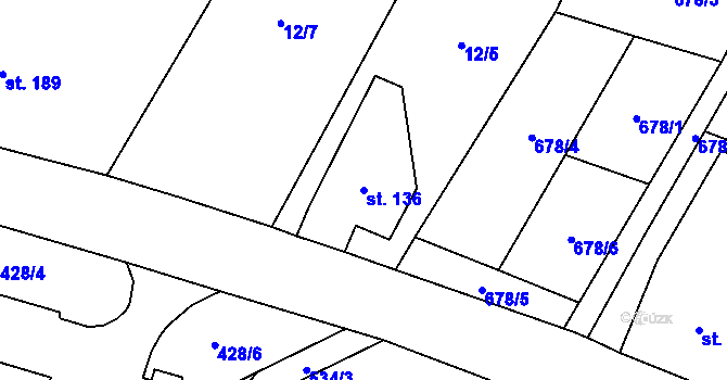 Parcela st. 136 v KÚ Vilémov u Šluknova, Katastrální mapa