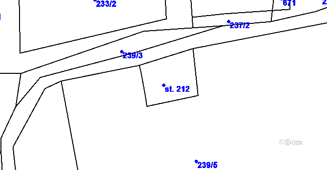 Parcela st. 212 v KÚ Vilémov u Šluknova, Katastrální mapa