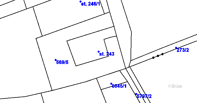 Parcela st. 243 v KÚ Vilémov u Šluknova, Katastrální mapa