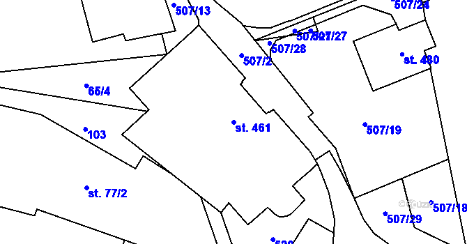 Parcela st. 461 v KÚ Vilémov u Šluknova, Katastrální mapa