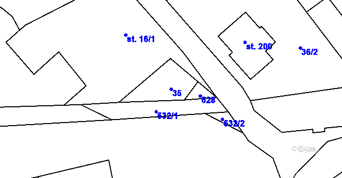 Parcela st. 35 v KÚ Vilémov u Šluknova, Katastrální mapa