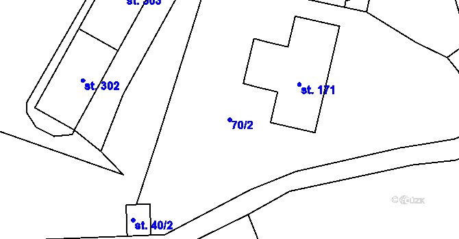 Parcela st. 70/2 v KÚ Vilémov u Šluknova, Katastrální mapa