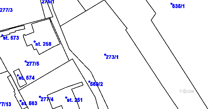 Parcela st. 273/1 v KÚ Vilémov u Šluknova, Katastrální mapa