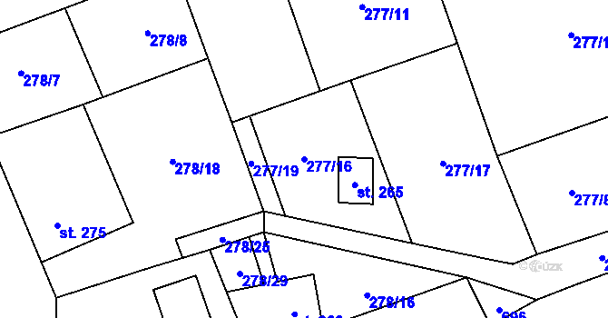 Parcela st. 277/16 v KÚ Vilémov u Šluknova, Katastrální mapa