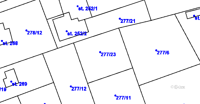 Parcela st. 277/23 v KÚ Vilémov u Šluknova, Katastrální mapa