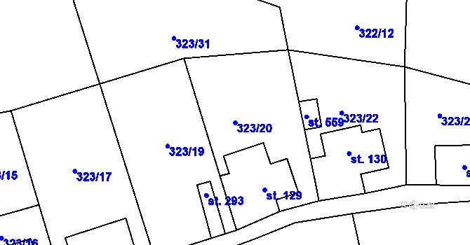 Parcela st. 323/20 v KÚ Vilémov u Šluknova, Katastrální mapa