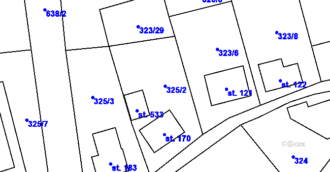 Parcela st. 325/2 v KÚ Vilémov u Šluknova, Katastrální mapa