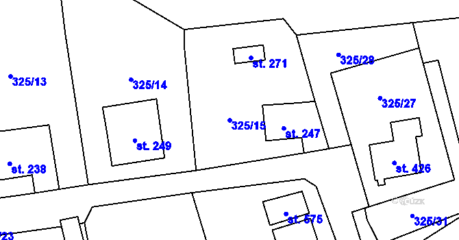 Parcela st. 325/15 v KÚ Vilémov u Šluknova, Katastrální mapa