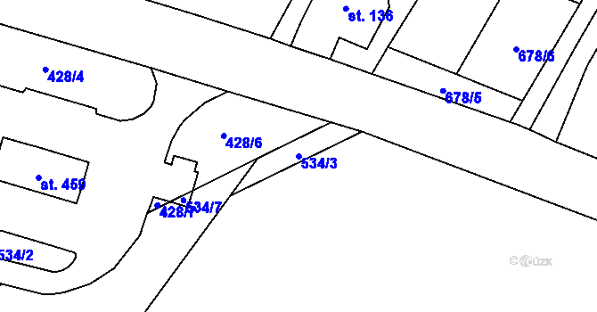Parcela st. 534/3 v KÚ Vilémov u Šluknova, Katastrální mapa