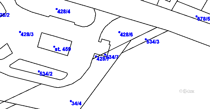 Parcela st. 534/7 v KÚ Vilémov u Šluknova, Katastrální mapa