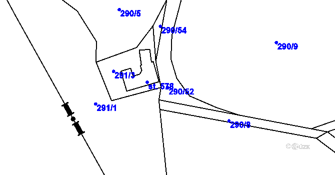 Parcela st. 290/52 v KÚ Vilémov u Šluknova, Katastrální mapa