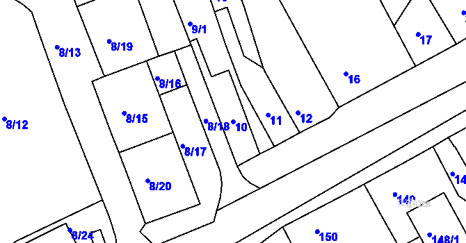 Parcela st. 10 v KÚ Vilémov u Kadaně, Katastrální mapa