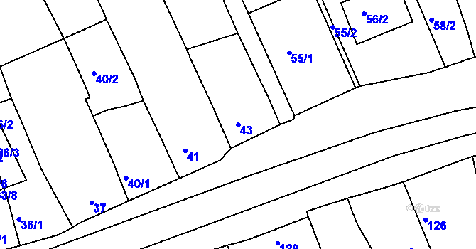 Parcela st. 43 v KÚ Vilémov u Kadaně, Katastrální mapa