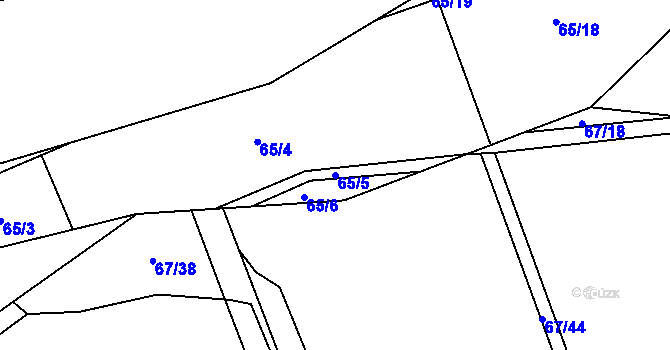Parcela st. 65/5 v KÚ Vilémov u Kadaně, Katastrální mapa