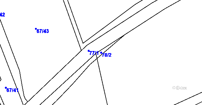 Parcela st. 78/2 v KÚ Vilémov u Kadaně, Katastrální mapa