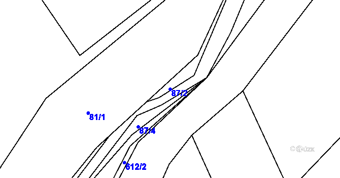 Parcela st. 87/2 v KÚ Vilémov u Kadaně, Katastrální mapa
