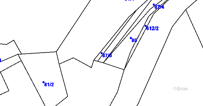 Parcela st. 87/3 v KÚ Vilémov u Kadaně, Katastrální mapa