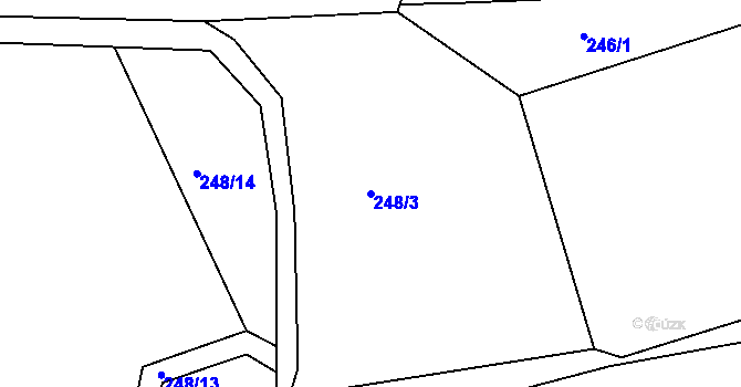 Parcela st. 248/3 v KÚ Vilémov u Kadaně, Katastrální mapa