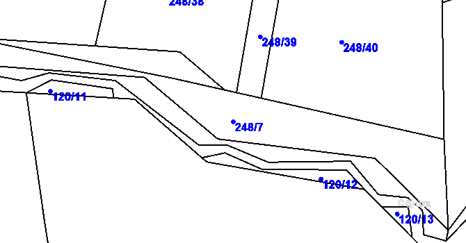 Parcela st. 248/7 v KÚ Vilémov u Kadaně, Katastrální mapa