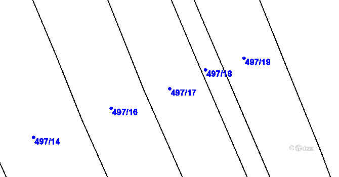 Parcela st. 497/17 v KÚ Vilémov u Kadaně, Katastrální mapa