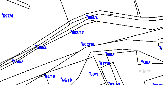 Parcela st. 502/16 v KÚ Vilémov u Kadaně, Katastrální mapa