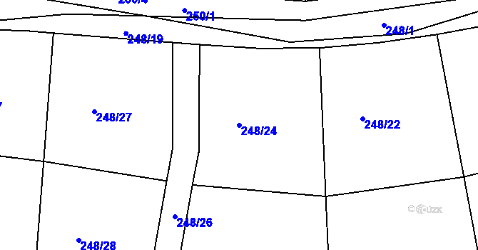 Parcela st. 248/24 v KÚ Vilémov u Kadaně, Katastrální mapa