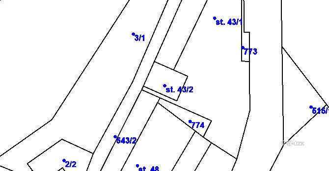 Parcela st. 43/2 v KÚ Heřmanice u Vilémova, Katastrální mapa