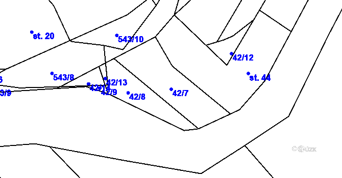 Parcela st. 42/7 v KÚ Heřmanice u Vilémova, Katastrální mapa
