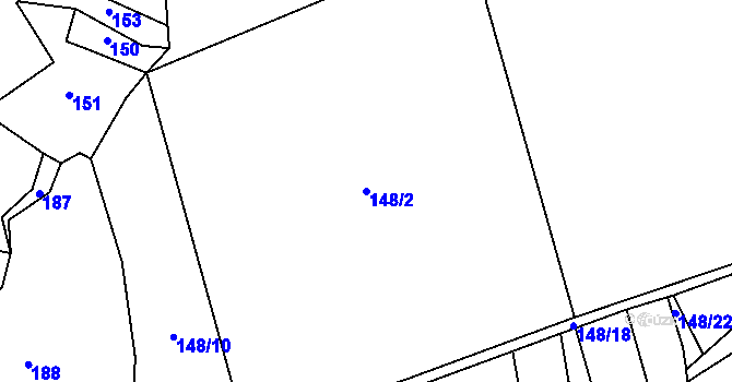 Parcela st. 148/2 v KÚ Heřmanice u Vilémova, Katastrální mapa