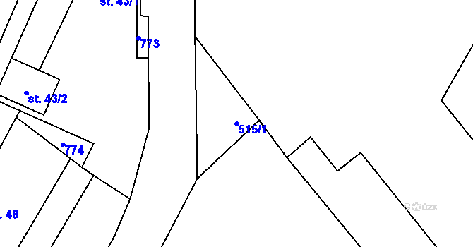 Parcela st. 515/1 v KÚ Heřmanice u Vilémova, Katastrální mapa