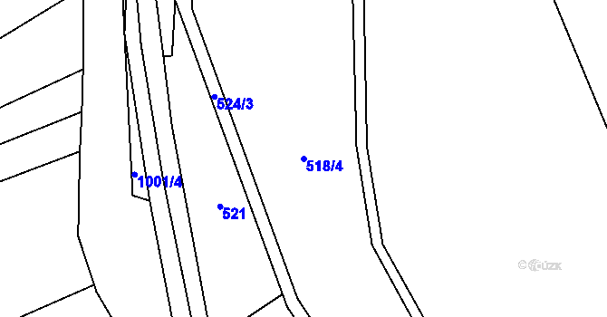 Parcela st. 518/4 v KÚ Heřmanice u Vilémova, Katastrální mapa