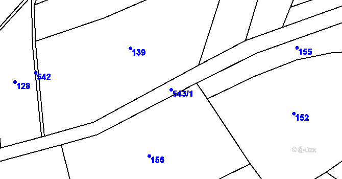 Parcela st. 543/1 v KÚ Heřmanice u Vilémova, Katastrální mapa