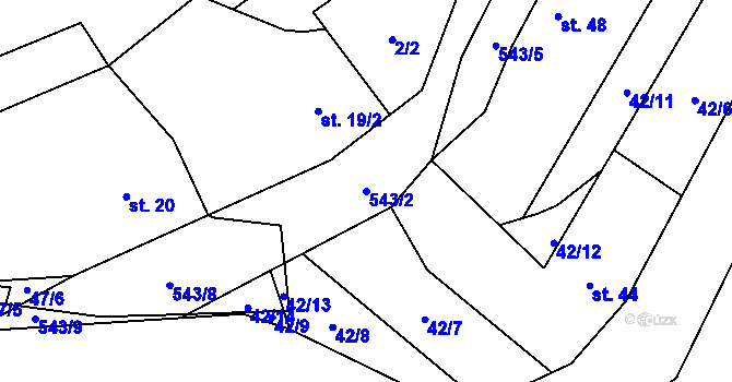 Parcela st. 543/2 v KÚ Heřmanice u Vilémova, Katastrální mapa