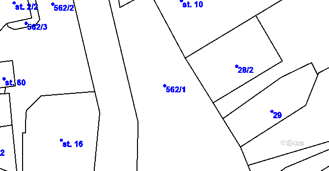 Parcela st. 562/1 v KÚ Heřmanice u Vilémova, Katastrální mapa
