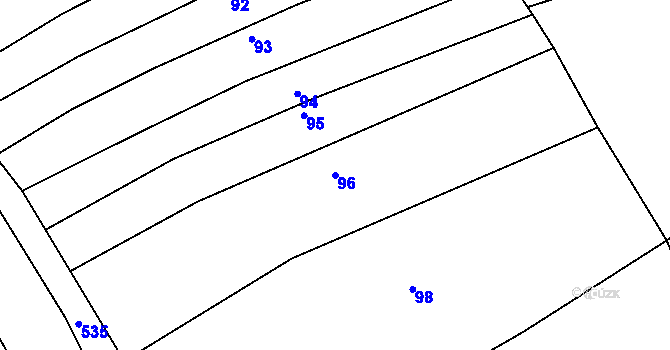 Parcela st. 96 v KÚ Heřmanice u Vilémova, Katastrální mapa