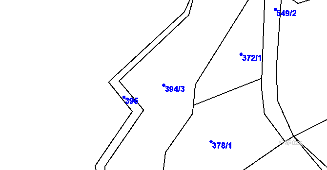 Parcela st. 394/3 v KÚ Heřmanice u Vilémova, Katastrální mapa