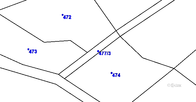 Parcela st. 477/3 v KÚ Heřmanice u Vilémova, Katastrální mapa
