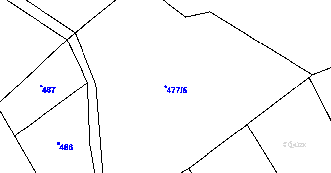 Parcela st. 477/5 v KÚ Heřmanice u Vilémova, Katastrální mapa