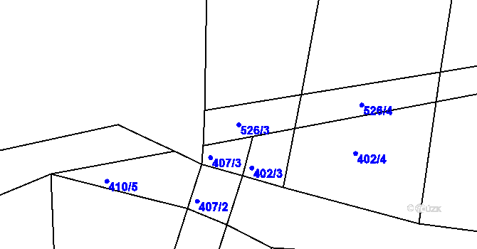 Parcela st. 526/3 v KÚ Heřmanice u Vilémova, Katastrální mapa