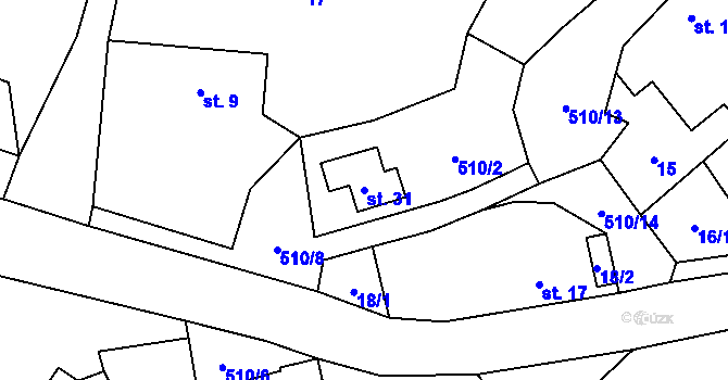 Parcela st. 31 v KÚ Hostovlice, Katastrální mapa