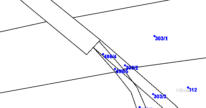 Parcela st. 498/4 v KÚ Hostovlice, Katastrální mapa