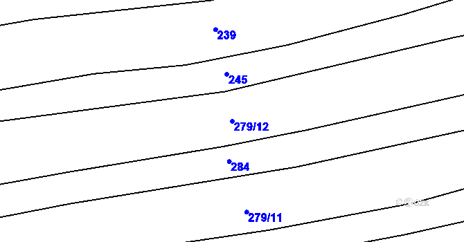 Parcela st. 279/12 v KÚ Hostovlice, Katastrální mapa