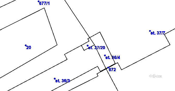 Parcela st. 37/20 v KÚ Klášter u Vilémova, Katastrální mapa