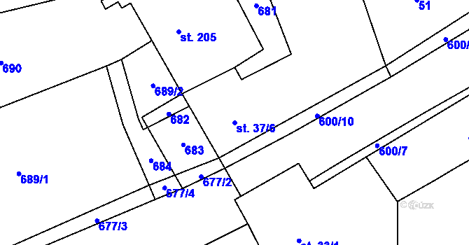 Parcela st. 37/6 v KÚ Klášter u Vilémova, Katastrální mapa