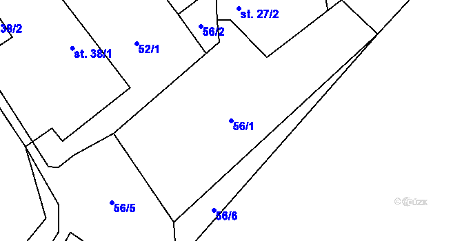 Parcela st. 56/1 v KÚ Klášter u Vilémova, Katastrální mapa