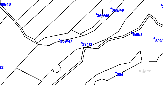 Parcela st. 371/1 v KÚ Klášter u Vilémova, Katastrální mapa