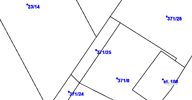 Parcela st. 371/25 v KÚ Klášter u Vilémova, Katastrální mapa