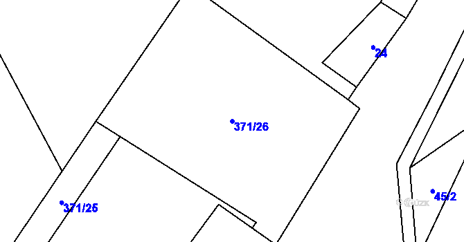 Parcela st. 371/26 v KÚ Klášter u Vilémova, Katastrální mapa